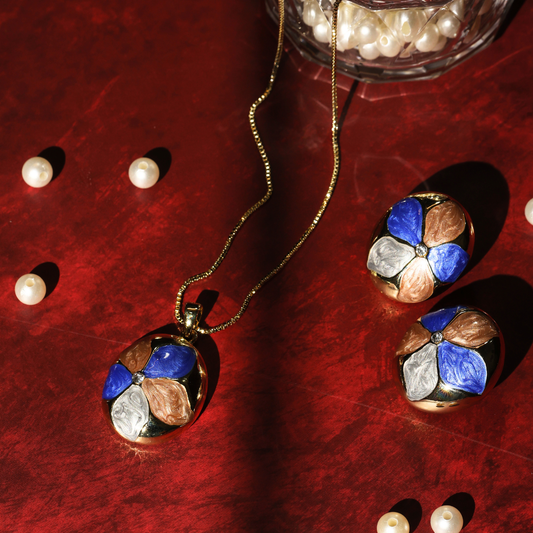 Aurora Bloom Enamel Jewelry Set