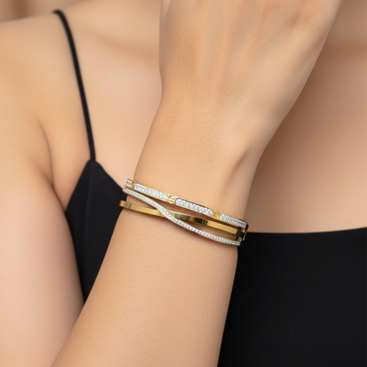 Twin Spark Love Bangle