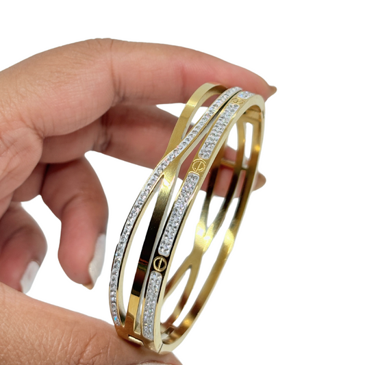 Twin Spark Love Bangle