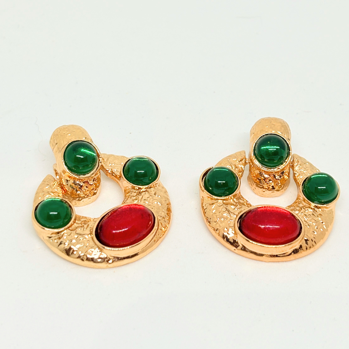 Gilded Garden Cabochon Cluster Earrings